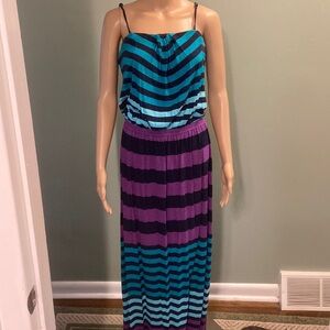 Express stripped maxi dress size large!